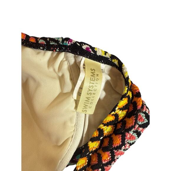 Swim Systems Collection Women's Crochet Halter Bikini Top Size 38DD Multicolor - Picture 5 of 7